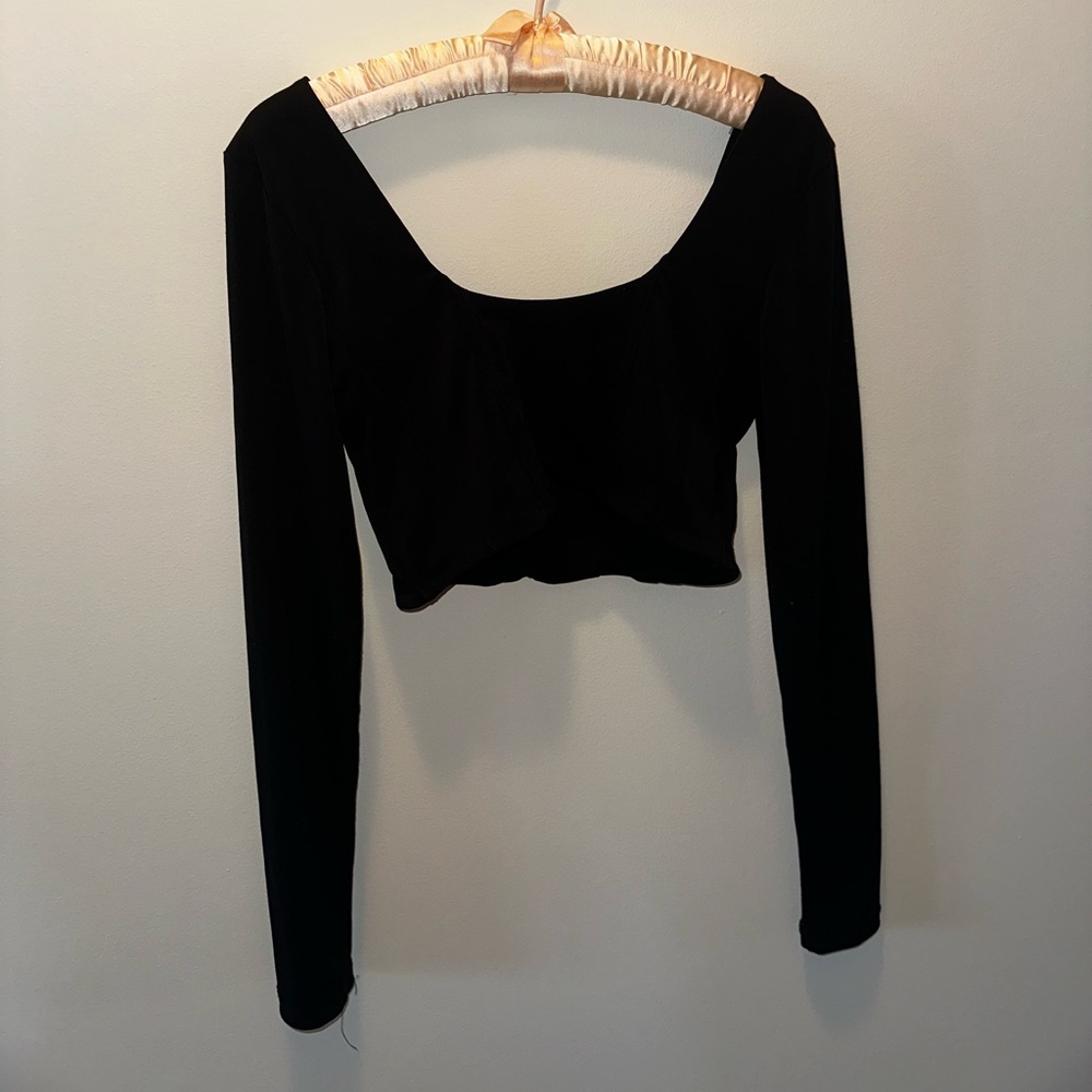 Dynamite Black Square Neck Crop Top - Picture 3 of 5